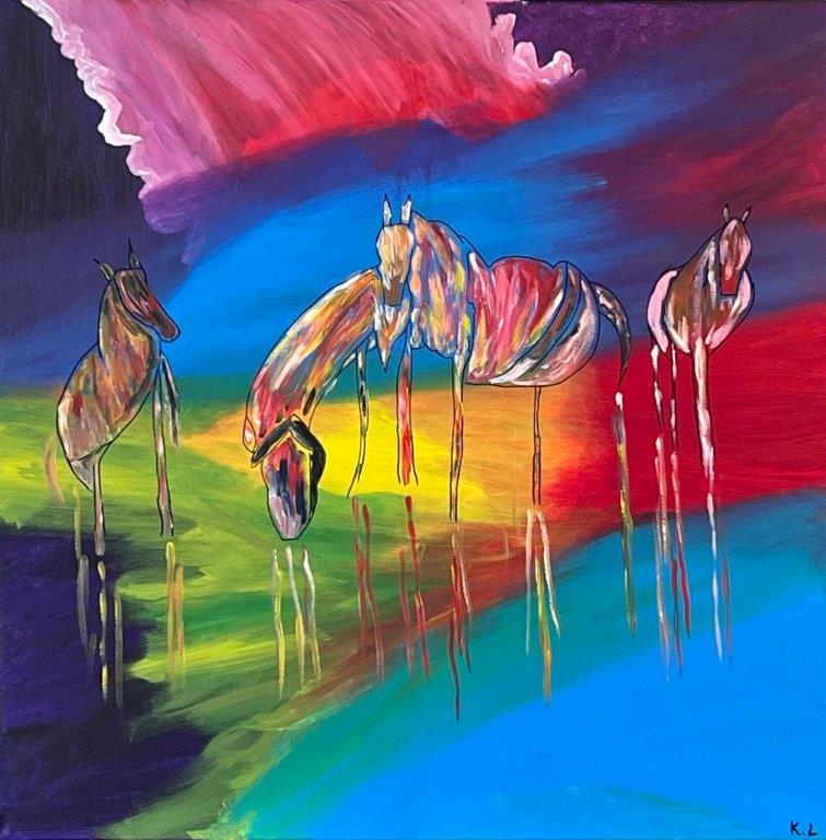 'Resting Horses' Kinan Lahibi 100x100